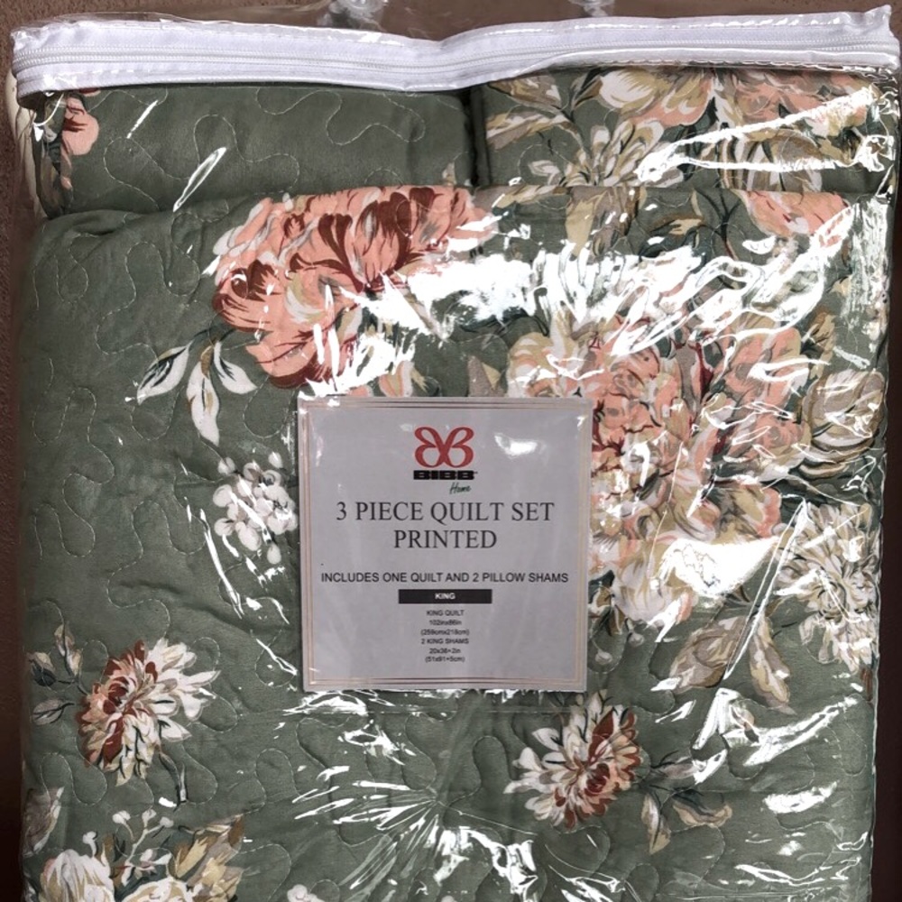 Bibb Home 3 Piece King Quilt Set